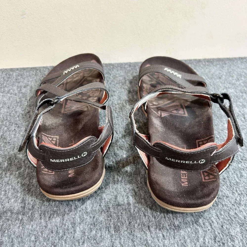 Merrell Sandspur Rose Outdoor Leather Sandal Cocoa Coral Women's Size 8 - Picture 4 of 10